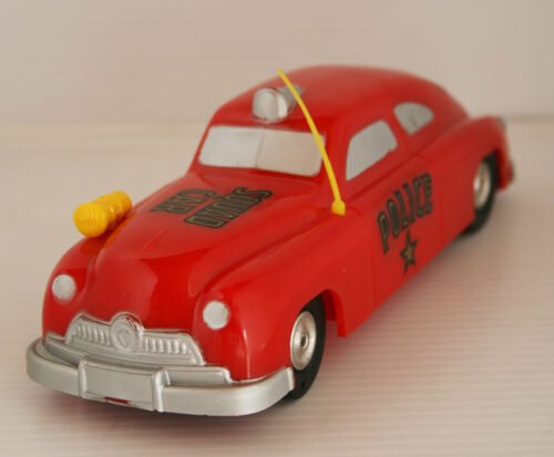 Novedades Plásticas S.A. México 50’s 60’s Carro Patrulla de Policía, Squad Car in box Friction 8.25 inches (21cm) original plastic toy car - Image 4