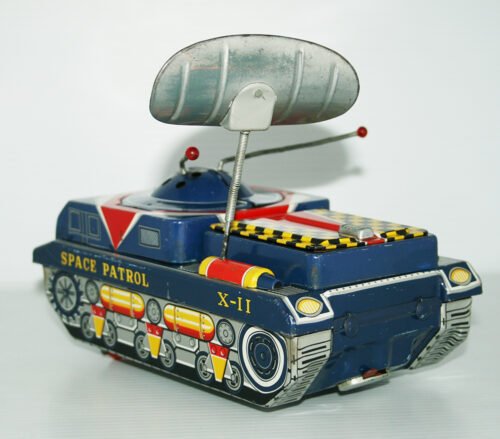 Yonezawa 60’s X-11 Space Patrol Battery Operated 8.25 inches (21 cm) original tin toy space ship - Image 4