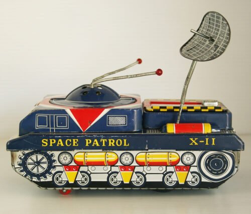 Yonezawa 60’s X-11 Space Patrol Battery Operated 8.25 inches (21 cm) original tin toy space ship - Image 6