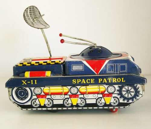 Yonezawa 60’s X-11 Space Patrol Battery Operated 8.25 inches (21 cm) original tin toy space ship - Image 7