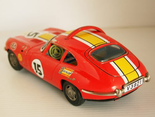 Proyect Masudaya MT 60’s Jaguar Stunt Car Nº 15 Battery Operated 9.5 inches (24 cm) tin toy car - Image 4