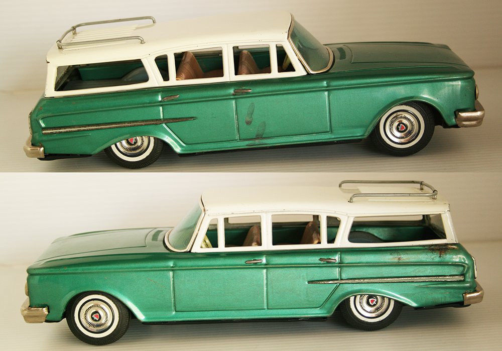 Proyect Bandai 60’s Nash Rambler Station Wagon, Friction 10.75 inches (27 cm) tin toy car - Image 7