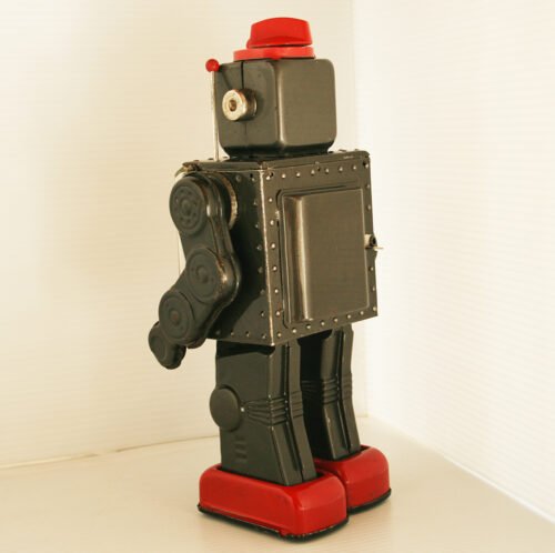 Horikawa S.H 60’s, Gear Robot in Repro Box, Battery Operated 11.5 inches (29 cm) original tin toy robot - Image 5