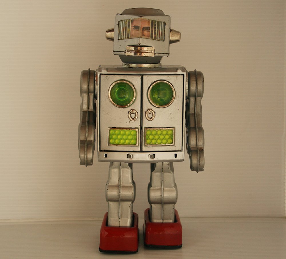 Horikawa 60's Silver Astronaut Robot, Battery Operated 11.5