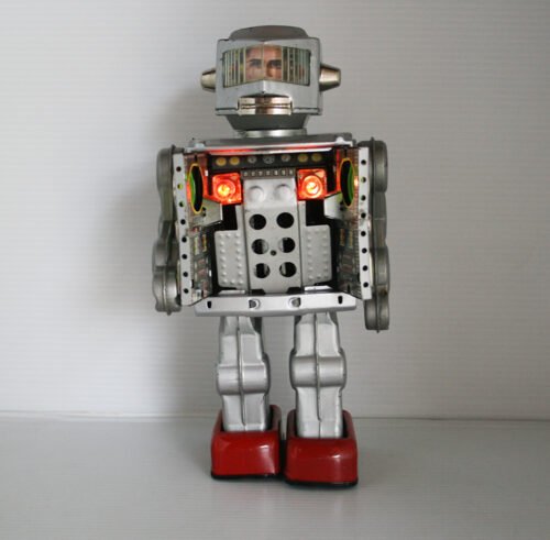 Horikawa 60’s Silver Astronaut Robot, Battery Operated 11.5 inches (29 cm) original tin toy Space Robot - Image 11