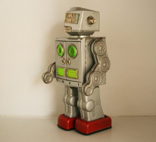 Horikawa 60’s Silver Astronaut Robot, Battery Operated 11.5 inches (29 cm) original tin toy Space Robot - Image 3