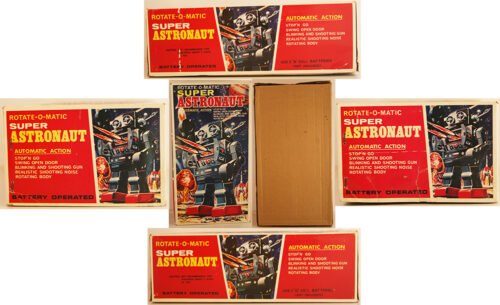 Horikawa Japan/Taiwan 70’s Rotate-o-Matic Super Astronaut Robot Mint in Box, Battery Operated 12 inches (30.5 cm) original tin toy space robot - Image 13