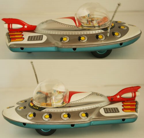 Asahi ATC Japan 50’s Space Patrol Car with Radio Operator in Box Friction 8.25 inches (21 cm) original tin toy space car - Image 8
