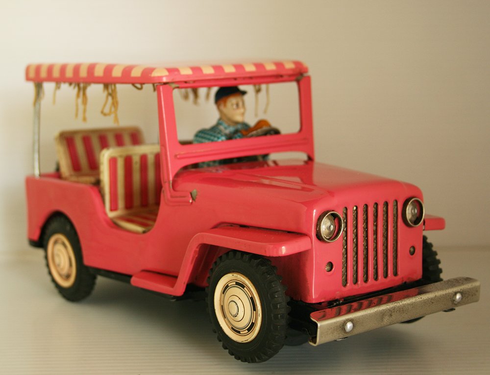 Nomura Rosko Japan 60's Surrey Jeep Battery Operated 11