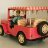 Nomura Rosko Japan 60’s Surrey Jeep Battery Operated 11 inches (28 cm) original tin toy car - Image 4