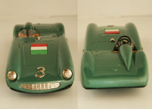 Bandai Japan 60’s Ferrari 813, Racing Car, Italy Flag Nº 3 Friction 8.25 inches (21 cm) original tin toy car - Image 6