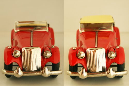 Yoshiya KO Japan 50’s MG Midget Convertible Friction 8.75 inches (22 cm) original tin toy car - Image 8