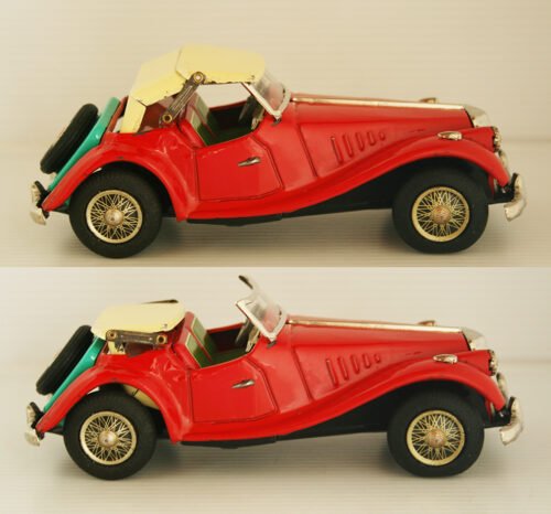 Yoshiya KO Japan 50’s MG Midget Convertible Friction 8.75 inches (22 cm) original tin toy car - Image 9