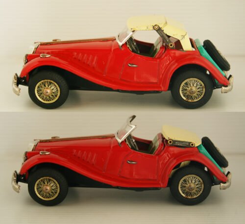 Yoshiya KO Japan 50’s MG Midget Convertible Friction 8.75 inches (22 cm) original tin toy car - Image 10