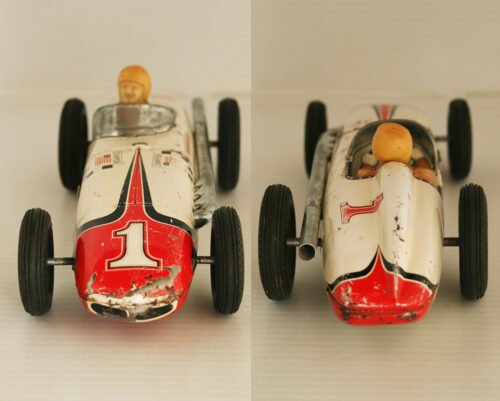 Yonezawa Japan 60’s High Speed Racer Indianapolis Special, 2 cars, without R/C  9.25 inches (23.5 cm) original tin toy car - Image 13