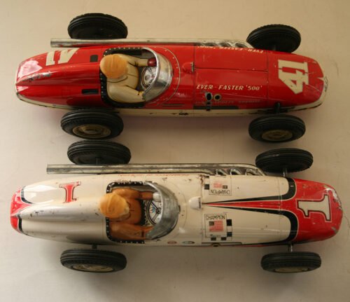 Yonezawa Japan 60’s High Speed Racer Indianapolis Special, 2 cars, without R/C  9.25 inches (23.5 cm) original tin toy car - Image 15