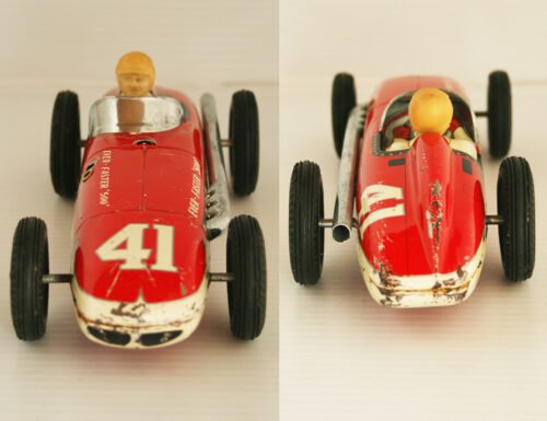 Yonezawa Japan 60’s High Speed Racer Indianapolis Special, 2 cars, without R/C  9.25 inches (23.5 cm) original tin toy car - Image 8