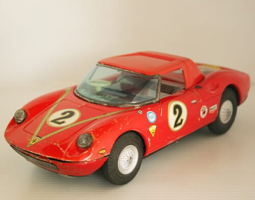 Asahi ATC Japan 60’s Ferrari Berlinetta 250, 24 Heures LE MANS, Battery Operated 11 inches (28 cm) original tin toy car - Image 3