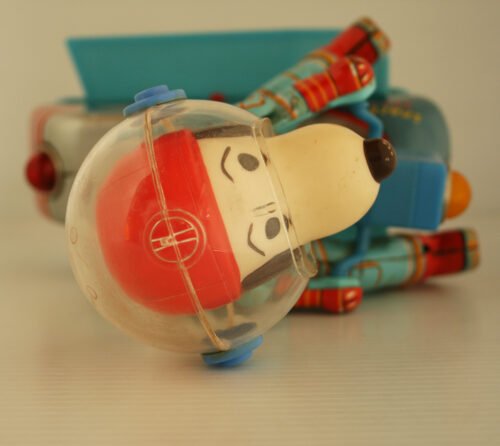 Masudaya MT Japan 70’s Space Scooter with Snoopy Dog Battery Operated  8 inches (20 cm) original space tin toy - Image 9