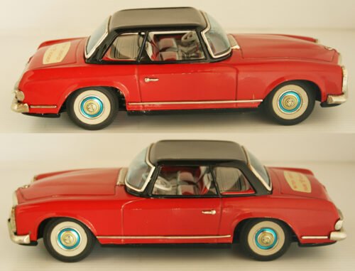 Alps Japan 60’s Mercedes Benz 230 SL Battery Operated 10 inches (25 cm) original tin toy car - Image 7