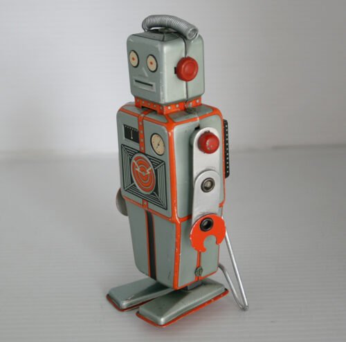 LineMar Toys Japan 50’s Easel Back Robot Wind Up 6 inches (15.25 cm) original tin toy robot - Image 3