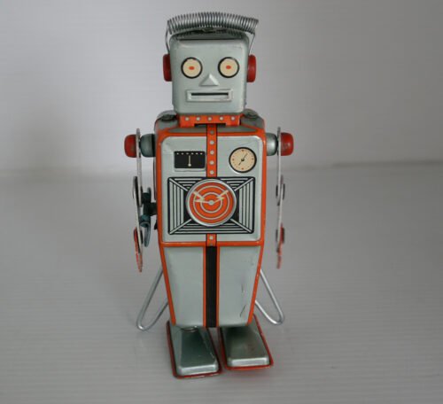 LineMar Toys Japan 50’s Easel Back Robot Wind Up 6 inches (15.25 cm) original tin toy robot - Image 6