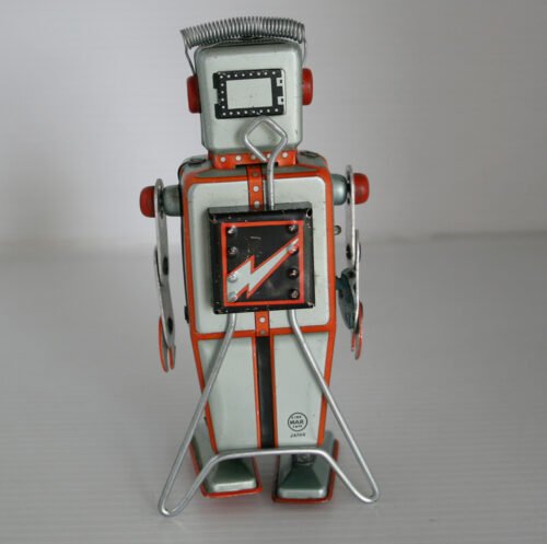 LineMar Toys Japan 50’s Easel Back Robot Wind Up 6 inches (15.25 cm) original tin toy robot - Image 7