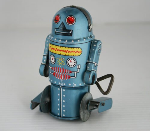 Noguchi N Japan 60’s Walking Robot Wind Up 3.75 inches (9.5 cm) original tin toy robot - Image 5