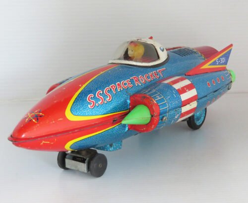 Yoshiya KO Japan 60’s S.S.Space Rocket S-301 Battery Operated 14 inches (35.5 cm) original tin toy Space Ship - Image 3