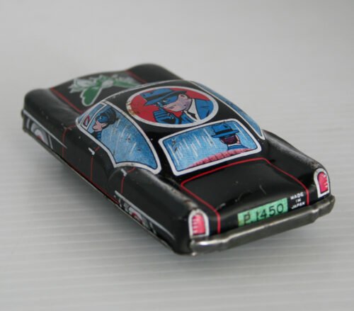 Yanoman YM Japan 60’s Green Hornet Friction 4 inches (10 cm) original tin toy car - Image 4