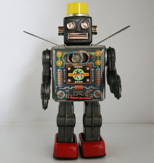 Horikawa Japan 60’s Fighting Robot, Battery Operated 11.5 inches (29 cm) original tin toy space robot - Image 7