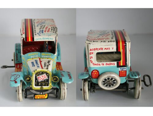 Plasti Marx, Marx México 60’s Tin Blue Jalopy Wind Up 7 inches (18 cm) original tin toy car - Image 6