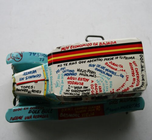 Plasti Marx, Marx México 60’s Tin Blue Jalopy Wind Up 7 inches (18 cm) original tin toy car - Image 9