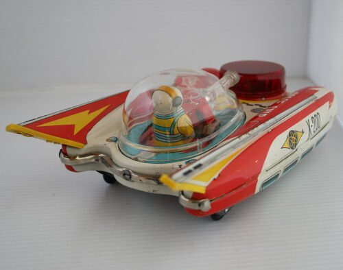 Yanoman Japan 60’s Space Ship X-200 Battery Operated 10 inches (25.5 cm) original tin toy space ship - Image 5