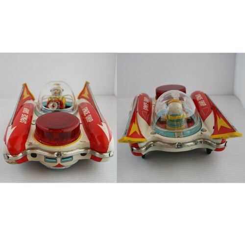 Yanoman Japan 60’s Space Ship X-200 Battery Operated 10 inches (25.5 cm) original tin toy space ship - Image 6
