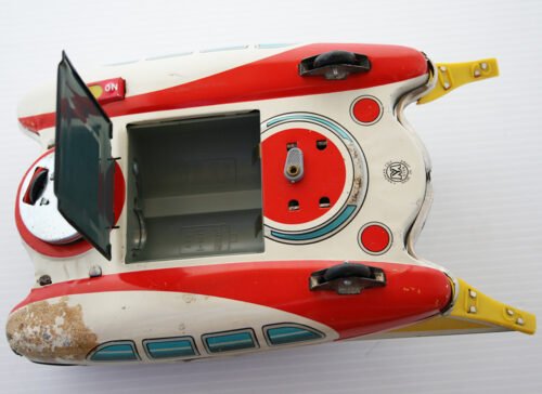 Yanoman Japan 60’s Space Ship X-200 Battery Operated 10 inches (25.5 cm) original tin toy space ship - Image 10