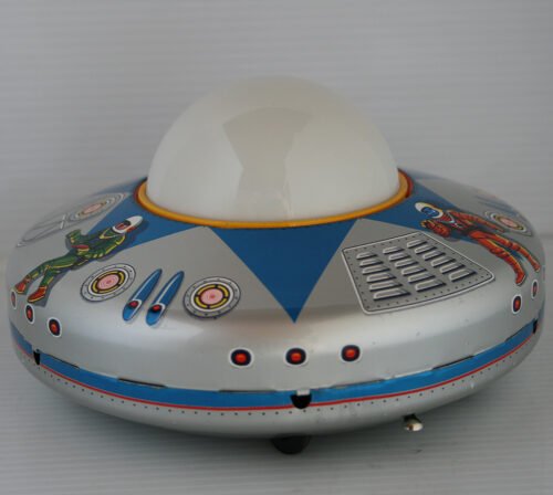 Masudaya MT Japan 60’s Planet Explorer X-80 in Box Battery Operated 8 inches (20 cm) original tin toy space ship - Image 5