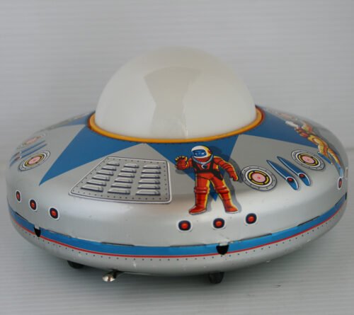 Masudaya MT Japan 60’s Planet Explorer X-80 in Box Battery Operated 8 inches (20 cm) original tin toy space ship - Image 6