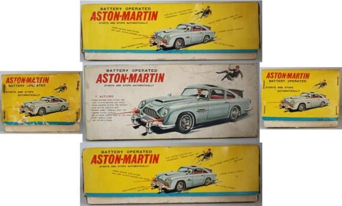 Aoshin Japan 60’s Aston Martin in Box Battery Operated 12 inches (30.5 cm) original tin toy car - Image 11