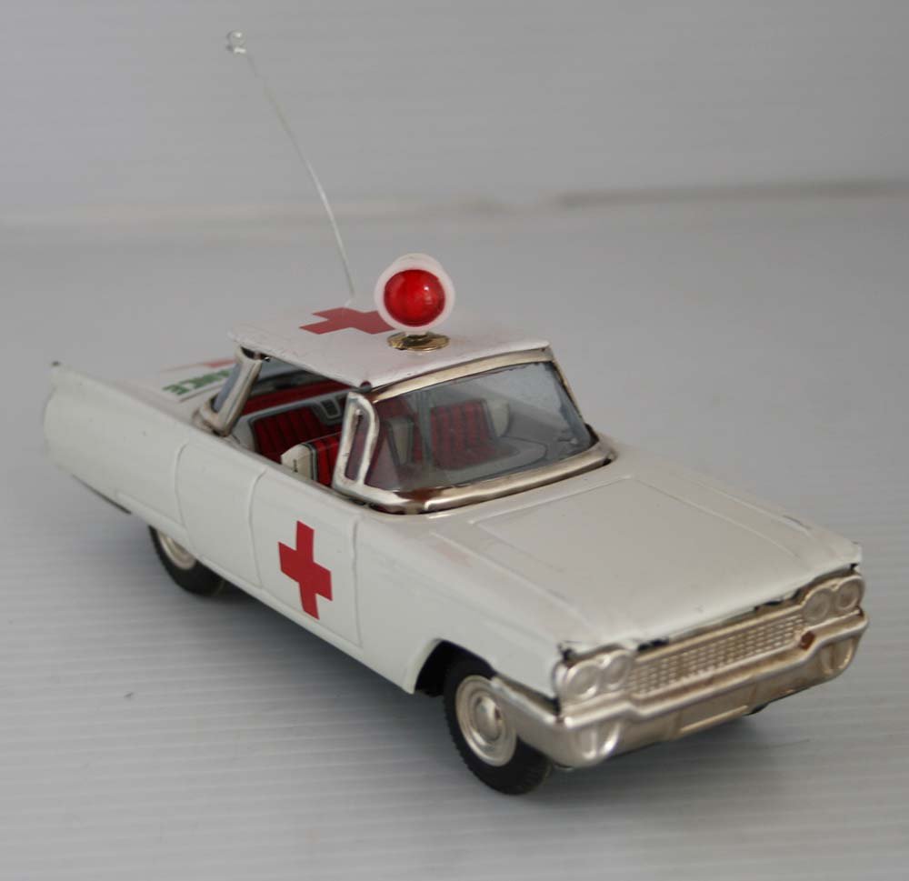 Ichiko Japan 60's GM Cadillac Ambulance in Box Friction 6.25