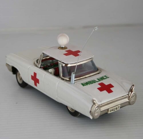 Ichiko Japan 60’s GM Cadillac Ambulance in Box Friction 6.25 inches (16 cm) original tin toy car - Image 5