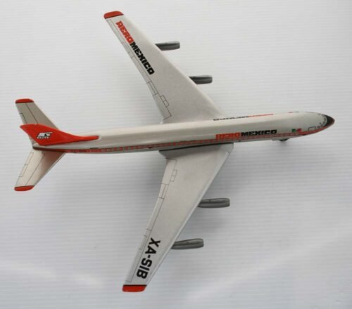 Lemy Poliumex TippCo. Mexico 60’s Jet AEROMEXICO DC8 in Box Friction 15 Inches (38 cm) original tin toy jet - Image 9