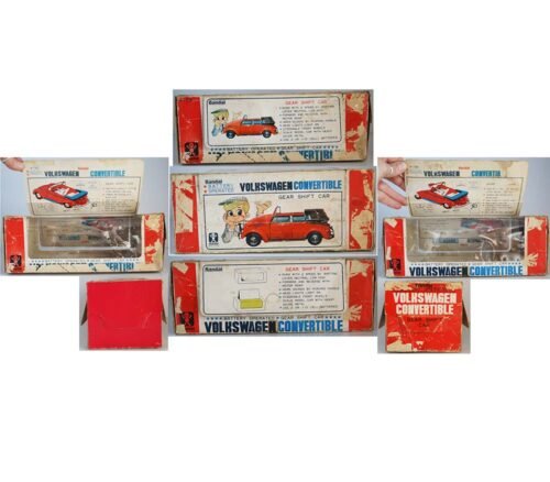 Bandai Japan 60’s Volkswagen Convertible Gear Shift Car in Box Battery Operated 10.5 inches (27 cm) original tin toy car - Image 12