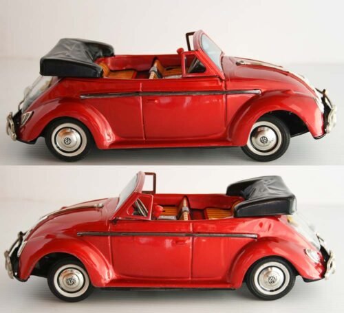 Bandai Japan 60’s Volkswagen Convertible Gear Shift Car in Box Battery Operated 10.5 inches (27 cm) original tin toy car - Image 8