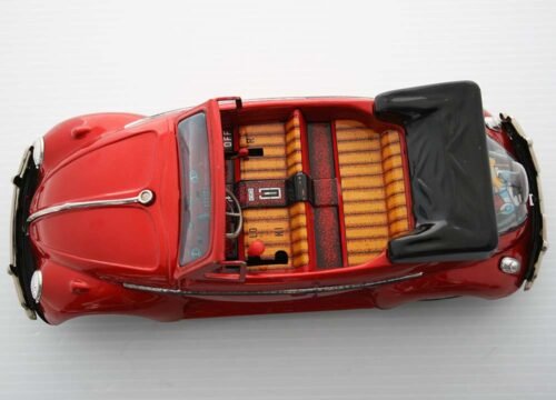 Bandai Japan 60’s Volkswagen Convertible Gear Shift Car in Box Battery Operated 10.5 inches (27 cm) original tin toy car - Image 10
