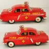 Marusan Kosuge Japan 50’s Ford 1952 Fire Dept Chief Nº1 Battery Operated 10.25 inches (26 cm) original tin toy car - Image 7