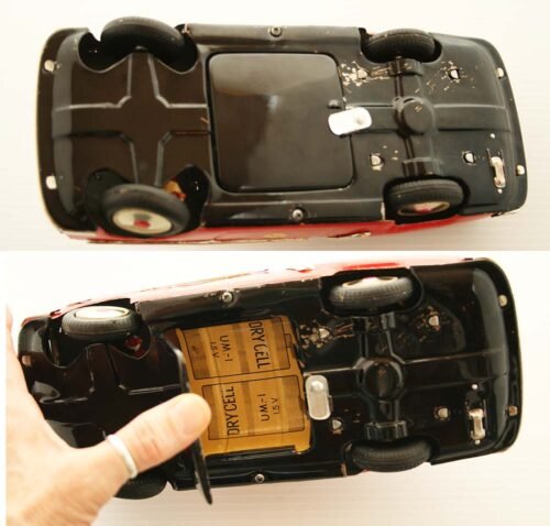 Marusan Kosuge Japan 50’s Ford 1952 Fire Dept Chief Nº1 Battery Operated 10.25 inches (26 cm) original tin toy car - Image 9