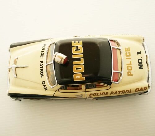 Marusan Kosuge Japan 50’s Ford 1952 Police Patrol Car Nº1 Battery Operated 10.25 inches (26 cm) original tin toy car - Image 8
