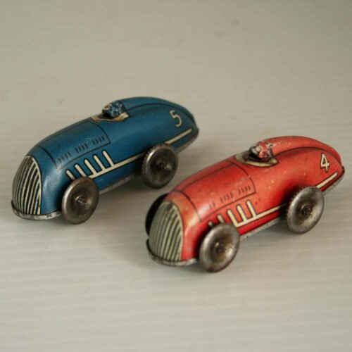 Automatic Toy Co. USA 50’s Auto Speedway Two Race Cars windup 2.75 inches (7 cm) original tin toy race car - Image 3