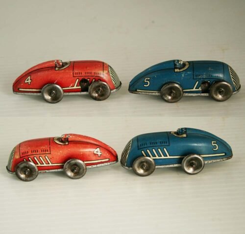 Automatic Toy Co. USA 50’s Auto Speedway Two Race Cars windup 2.75 inches (7 cm) original tin toy race car - Image 6